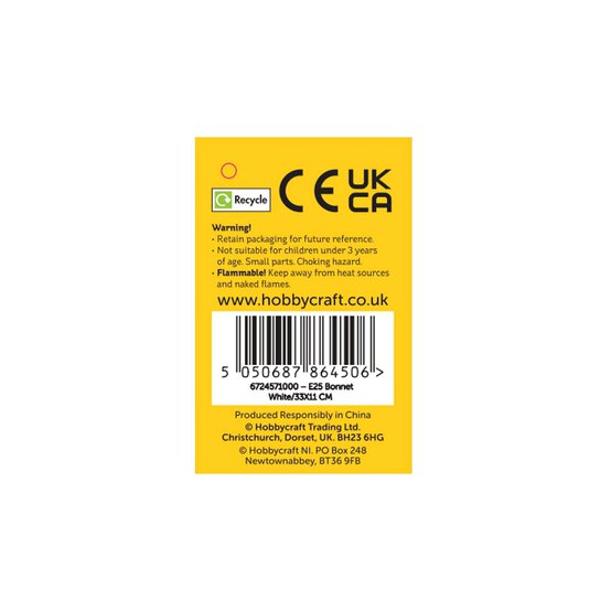 White Bonnet 33cm image number 5