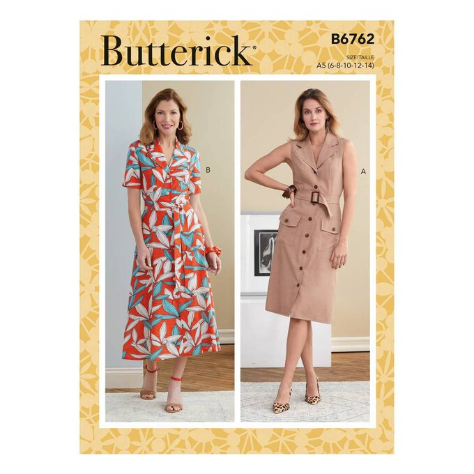 Butterick Dress and Belt Sewing Pattern B6762 (14-22) image number 1
