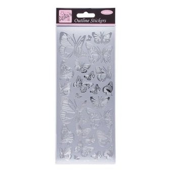 Anita's Silver Butterfly Outline Stickers