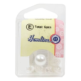 Hemline Cream Basic Pearl Effect Button 6 Pack