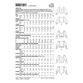 McCall’s Jennifer Top Sewing Pattern M8181 (16-24)