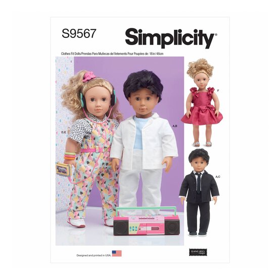 Simplicity Doll Clothes Sewing Pattern S9567 image number 1