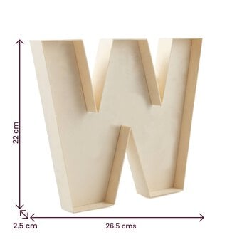 Wooden Fillable Letter W 22cm image number 6