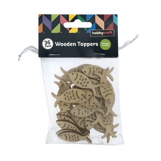 Fish Wooden Toppers 36 Pack image number 4