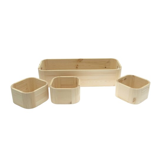Wooden Deco Storage Set 4 Pieces image number 1