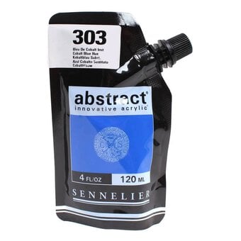 Sennelier Satin Cobalt Blue Hue Abstract Acrylic Paint Pouch 120ml