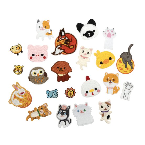 Cute Animal Iron-On Patches 22 Pack image number 1