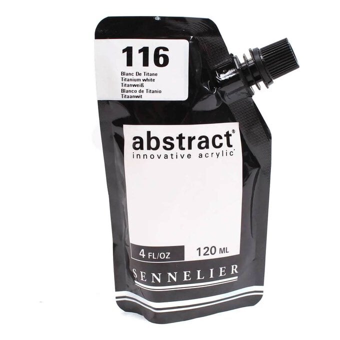 Sennelier Titanium White Abstract Acrylic Paint Pouch 120ml image number 1