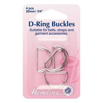 Hemline D-Ring Buckles 20mm 4 Pack