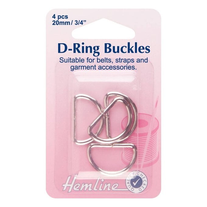 Hemline D-Ring Buckles 20mm 4 Pack image number 1
