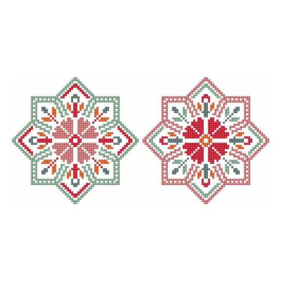 FREE PATTERN DMC Floral Star Cross Stitch 0170 image number 1