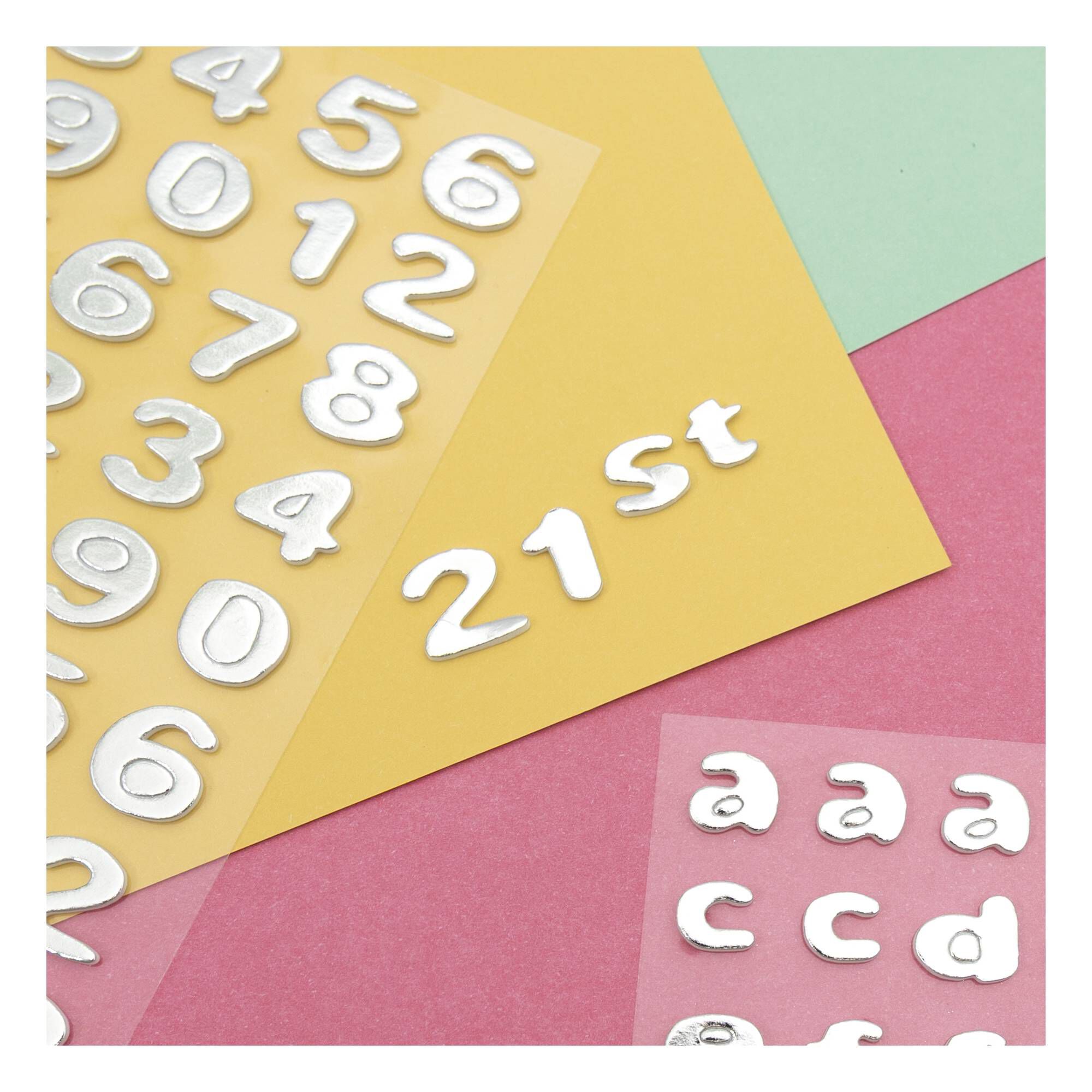Silver Metallic Puffy Lowercase Alphabet Stickers 128 Pieces | Hobbycraft