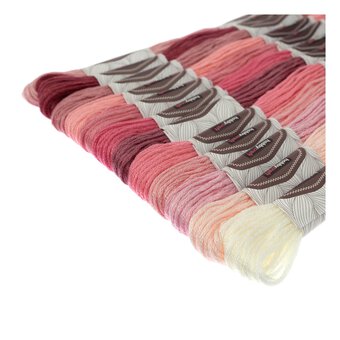 Pink Embroidery Floss 8m 12 Pack