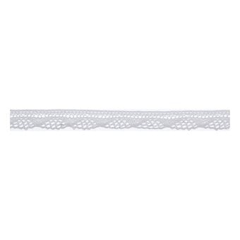 White Cotton Lace Woven Ribbon 12mm x 5m