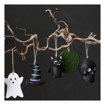 Hanging Ceramic Spider&rsquo;s Web Decoration 9cm
