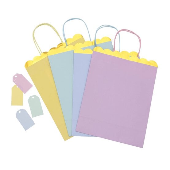 Pastel Gift Bag with Gold Scalloped Edge 4 Pack image number 2