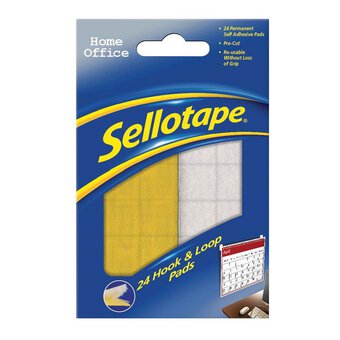 Sellotape Hook and Loop Pads 24 Pack