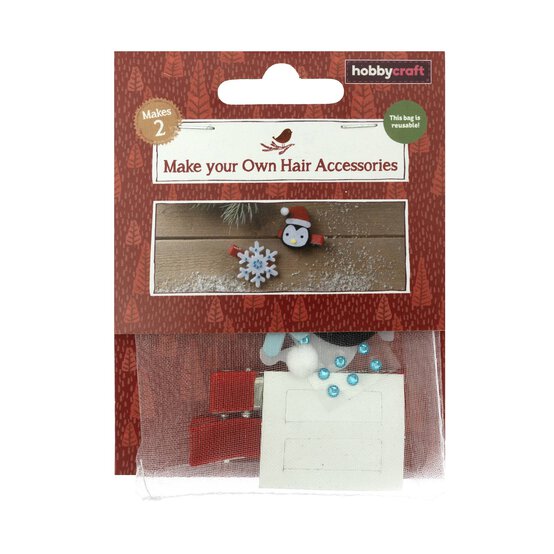 Penguin and Snowflake Hair Accessories Kit 2 Pack image number 5