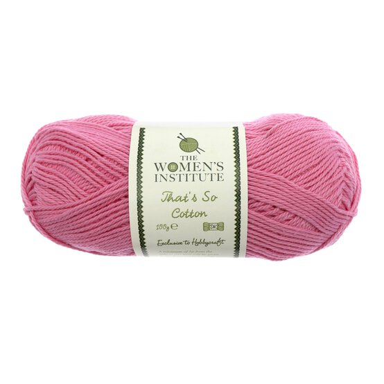 Women’s Institute Hot Pink That’s So Cotton DK Yarn 100g image number 1