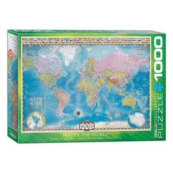 Eurographics Map of the World Jigsaw Puzzle 1000 Pieces