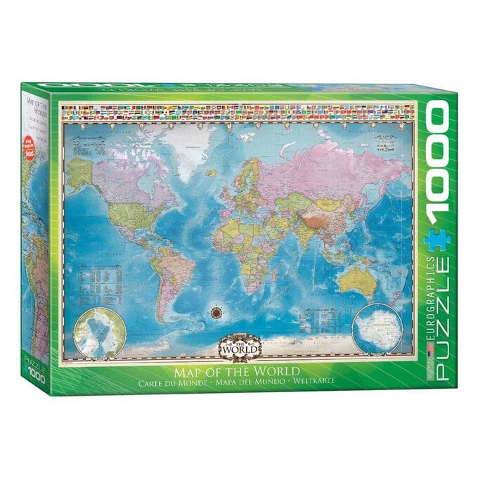 Eurographics Map of the World Jigsaw Puzzle 1000 Pieces image number 1