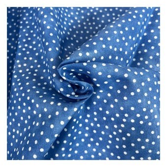 Royal Blue Spotty Cotton Textured Blender Fabric by the Metre