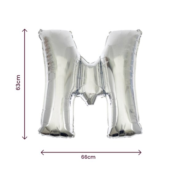 Extra Large Silver Foil Letter M Balloon image number 2