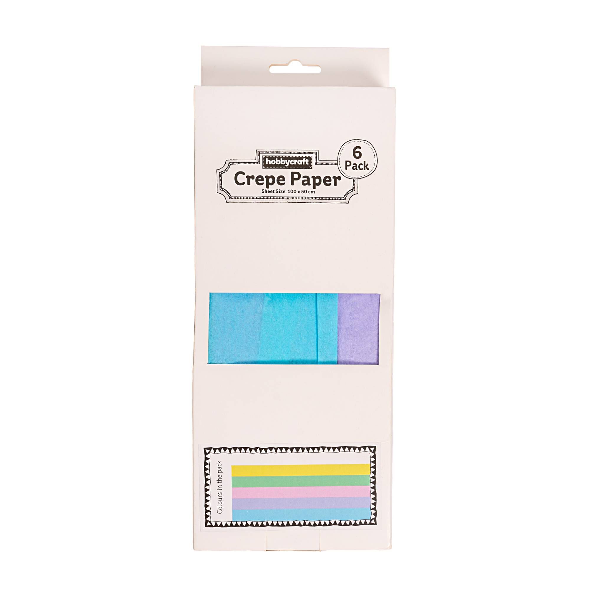 Spring Pastel Crepe Paper 100cm x 50cm 6 Pack Hobbycraft