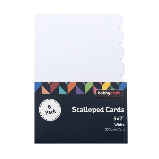White Scalloped Edge Cards 5 x 7 Inches 6 Pack image number 3