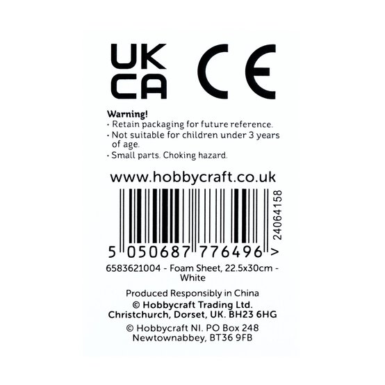 White EVA Foam Sheet 22.5cm x 30cm image number 5