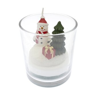 Snowman and Tree Candle