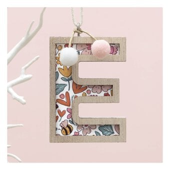 Hanging Wooden Letter E 7.5cm