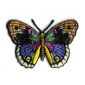 Yellow Butterfly Iron-On Patch 5.5cm x 4.5cm