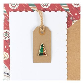 Wooden Christmas Tree Scandi Stickers 16 Pack