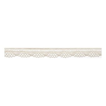Cream Cotton Lace Woven Ribbon 12mm x 5m