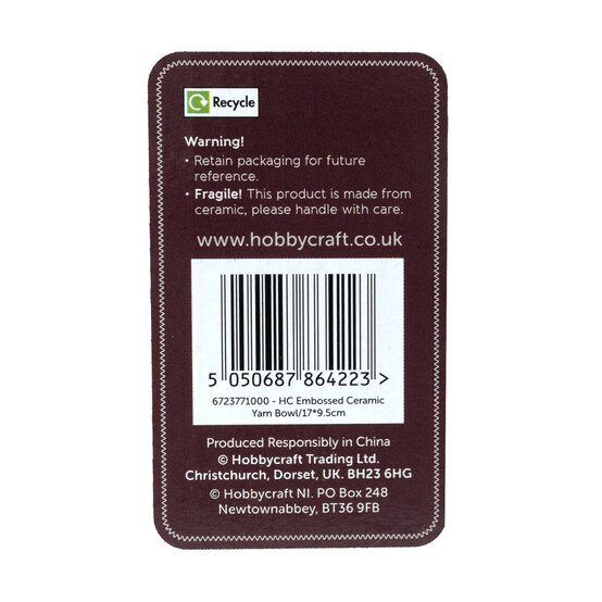 Embossed Ceramic Yarn Bowl 17cm image number 6