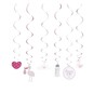 Baby Shower Pink Swirl Decoration 6 Pack image number 1