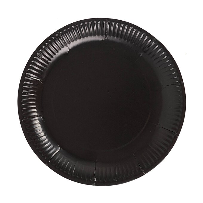 Charcoal Black Paper Plates 8 Pack Hobbycraft