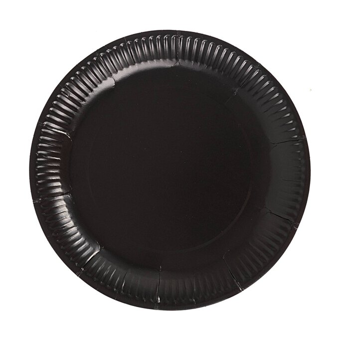 Charcoal Black Paper Plates 8 Pack image number 1