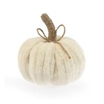 White Chenille Pumpkin 9cm