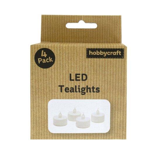 LED White Tealights 4 Pack image number 4
