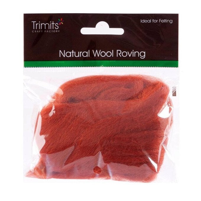 Trimits Sienna Natural Wool Roving 10g image number 1
