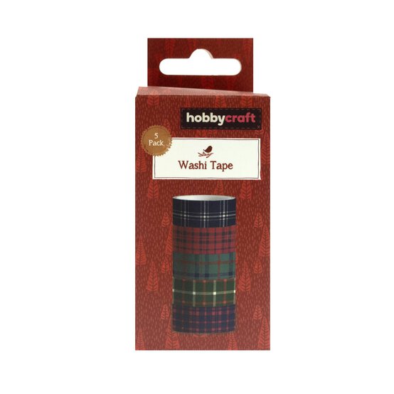 Tartan Washi Tapes 2m 5 Pack image number 4