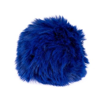 Blue Faux Fur Pom Pom 11cm