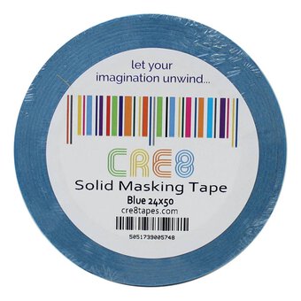 Blue Solid Masking Tape 24mm x 50m image number 2