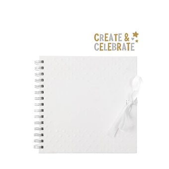 Create & Celebrate White Embossed Spot Guestbook