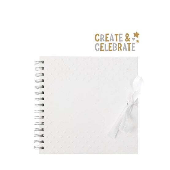Create & Celebrate White Embossed Spot Guestbook image number 1