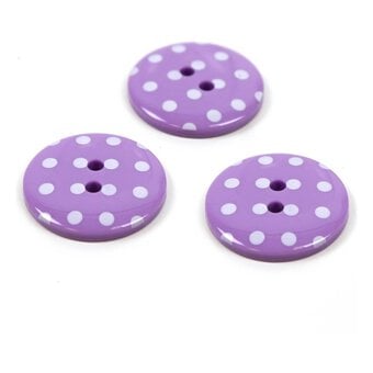 Hemline Lavender Novelty Spotty Button 3 Pack