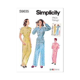 Simplicity Vintage Top and Trousers Sewing Pattern S9635 (6-14)