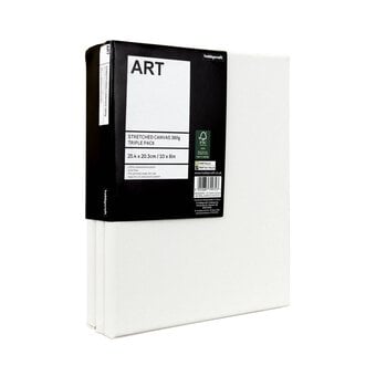 Stretched Canvas 25.4cm x 20.3cm 3 Pack